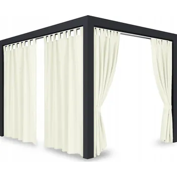 Pergola Venkovní zahradní závěs s poutky PORTO krémová 155 cm x různé výšky (cena za 1 kus) + dárek úvaz MyBestHome Rozměr: 155x190 cm