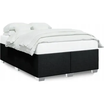 Postel Rám postele 190x140 cm, černá, polyesterová tkanina, stabilní nohy