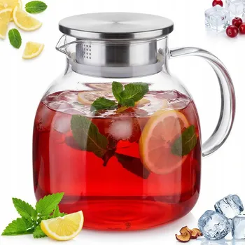 Konvice na čaj ŽÁRUVZDORNÁ SKLENĚNÁ KONVICE 1.2L NA KÁVU ČAJ VÝVAR VODU A ŠŤÁVU Ø10