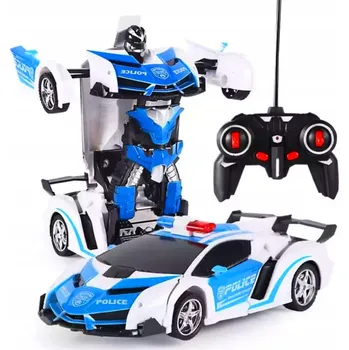 autíčko Policejní auto R/C 2v1, robot, zvuky a světla / LEAN Toys