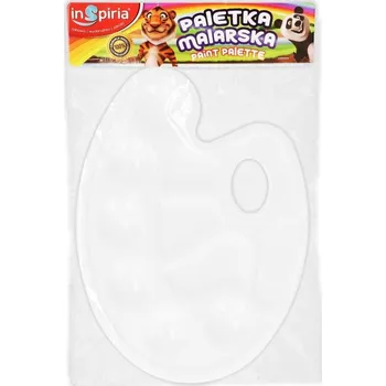 Paleta na barvy INSPIRIA MALÍŘSKÁ PALETA BÍLÁ PLASTOVÁ PALETA NA MÍCHÁNÍ BAREV ŠKOLA