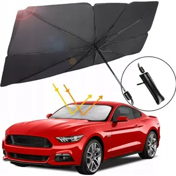 Stínítko do auta SLUNEČNÍ CLONA NA PŘEDNÍ SKLO AUTA 140x80 cm - OCHRANA PROTI SLUNCI DO AUTA