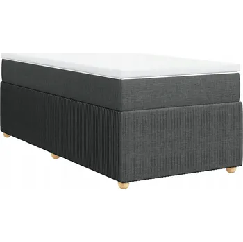 Postel Kontinentální postel 200x100 cm tmavě šedá s matrací a topperem