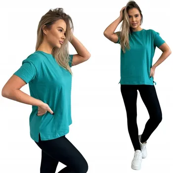 Dámské tričko Dámské jednobarevné Tričko - 100% bavlna T-shirt SLR094 tyrkysová vel. M