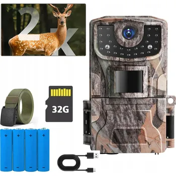 Bezpečnostní kamera FOTOPUŁAPKA KAMERA LEŚNA 2K IR 36MPX S PAMĚŤOVOU KARTOU 32 GB