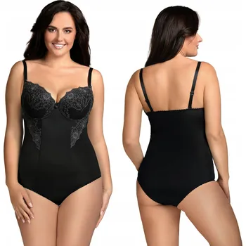 Body Vivisence 6001 černé krajkové zeštíhlující body 75E BODY