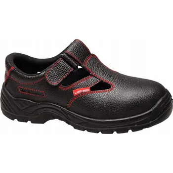 Pracovní obuv PRACOVNÍ SANDÁLY BEZ OCELOVÉ ŠPIČKY KOŽENÉ ČERNÉ O1 SRC 47 CE LAHTI PRO