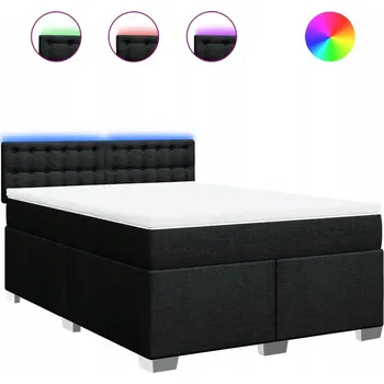 Postel Kontinentální postel 200 x 144 x 100,5 cm černá s matrací 140 x 200 x 20