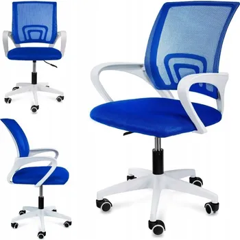 Dětská OTOČNÁ židle k psacímu stolu kancelářská židle Modrá Bílá