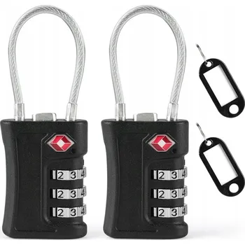 Visací zámek 2x TSA KÓDOVÝ ZÁMEK NA ZAVAZADLA, DO POSILOVNY, ODOLNÝ, S NASTAVITELNÝM KÓDEM - SADA