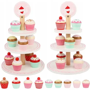 Dřevěná hračka DREWNIANY ZESTAW PATERA Z CIASTECZKAMI