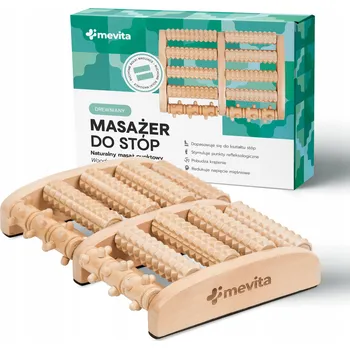Masážní přístroj Masážní Přístroj na nohy Mevita dřevěný hnědý s výstupky