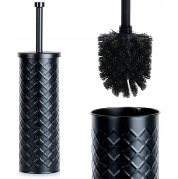 WC štětka WC štětka s kovovým stojanem černá 38x10 cm