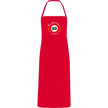 Kuchyňská zástěra Kuchyňská zástěra s výšivkou jako dárek k 60. narozeninám – Výšivka 60