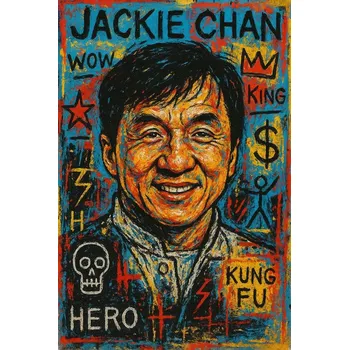 Obraz Nažehlovačka Termo Aplikace Nálepka na Oblečení JACKIE CHAN AKTOR POSTAVA