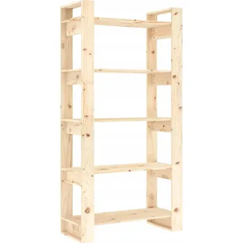 Knihovna Borovicová knihovna 80 x 35 x 160 cm, přírodní dřevo, rustikální styl