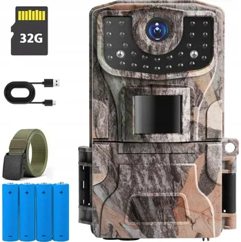 Bezpečnostní kamera KAMERA LEŚNA FOTOPUŁAPKA IR 2K Voděodolná lesní kamera / fotopast IP66 + 32 GB karta