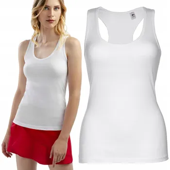 Dámské tričko TRIČKO tílko dámské přiléhavé boxer střih bílé S