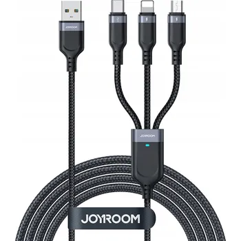 Datový kabel Kabel Joyroom USB - USB typ C / microUSB / Lightning 0,3 m černý