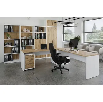 Kancelářská sestava Kancelářská sestava NEJBY GIANNI 2, bílá/dub wotan