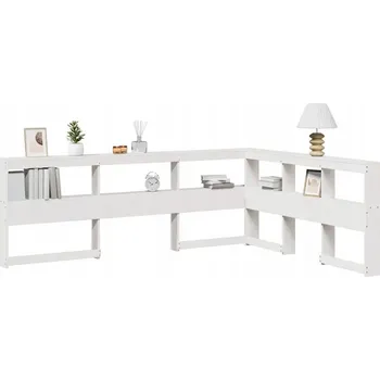 Knihovna Regál na knihy s čelem postele, bílý, 150 cm, borovice