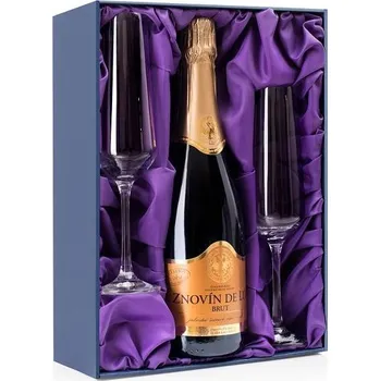 Sklenice DELUX BRUT láhev sektu a sklenice (1+2)