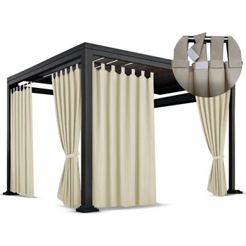 Pergola Venkovní zahradní závěs s poutky LISBOA světle béžová 155 cm x různé výšky (cena za 1 kus) MyBestHome Rozměr: 155x190 cm Poutka se suchými zipy