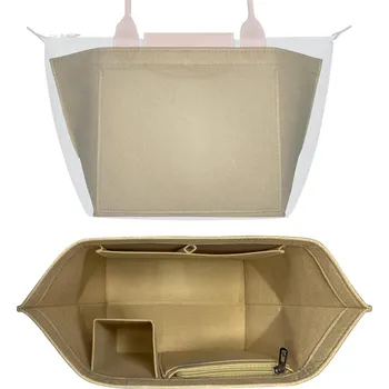 Kabelka Organizér Vložka do Kabelky Dámská Plstěná Prostorná béžová M