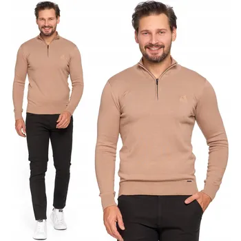 Pánský svetr Pánský svetr se stojáčkem stojáčkem a zipem, pohodlný, 100% Bavlna MORAJ - 3XL