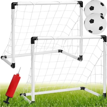 Fotbalová branka Přenosná fotbalová branka pro děti 2x branka 2x míč pumpa
