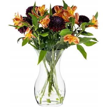 Váza Skleněná váza na květiny dekorativní 2,4 l velká 25x14 cm Průhledný