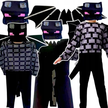 Karnevalový kostým KOSTÝM PRO CHLAPCE Z HRY SMOK ENDERDRAGON PIXELOVÝ KOSTÝM MASKA