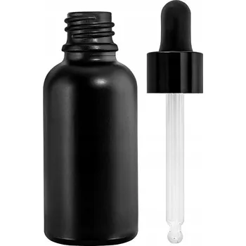 Sklenice Skleněná lahvička 30 ml černá matná s černou pipetou