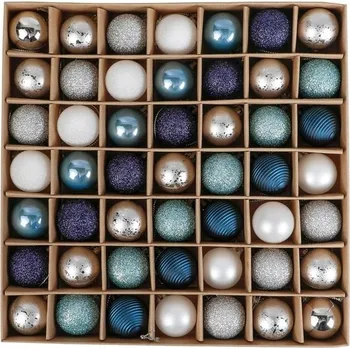 Zahradní dekorace VALERY MADELYN Vánoční ozdoby, 49 kusů, 3cm plastové vánoční koule, vánoční dekorace s ramínky,