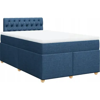 Postel Kontinentální postel 200 x 120 x 100,5 cm modrá s matrací a topperem