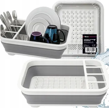 Odkapávač na nádobí Odkapávač na nádobí skládací silikonový odkapávač na talíře, hrnky na nádobí