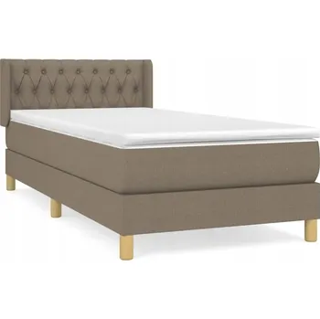 Postel Kontinentální postel s pružinovou matrací, taupe (šedohnědá), 203 x 103 x 78/88 cm