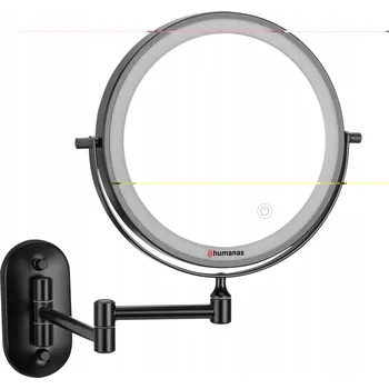 Zrcadlo Koupelnové Zrcadlo Humanas HS-BM01 s LED podsvícením, oboustranné, 1x, 5x baterie