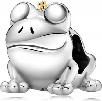 Přívěsek Přívěsek STŘÍBRO 925 Charms Korálek Žába s Korunou Princ