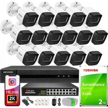 IP kamera IP Monitorovací Sada Hikvision 16 Kamer 4Mpx PoE Rekordér Disk 2TB