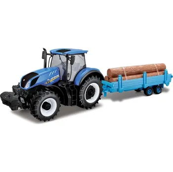 autíčko Bburago Bburago New Holland T7.315 1:32 se dřevem