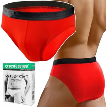 Slipy SPORTOVNÍ SLIPY Sesto Senso SM05 Slipy Bavlněné Červené - M