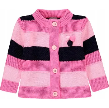 Dívčí svetr Dívčí rozepínací svetr Kanz růžový s proužky, vel.