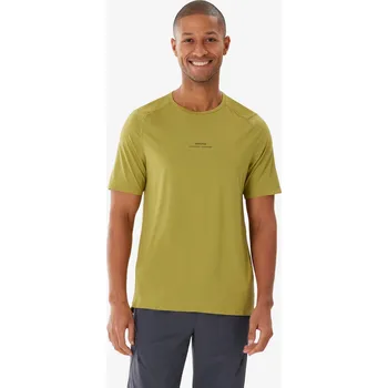 Pánské tričko QUECHUA Pánské turistické tričko MH 500 M BEZBARVÁ|ZELENÁ