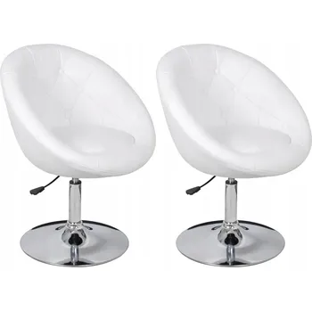 Jídelní židle Bílá klubová židle s nastavitelnou výškou, 59 x 58 x (78-94) cm