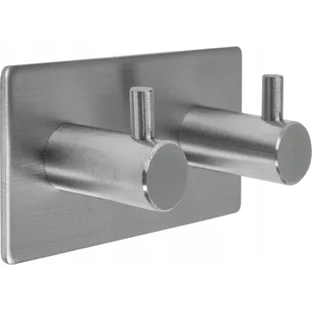 Věšák Dvojitý háček Fala stříbrný, bez vrtání