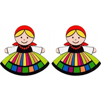 Náušnice Náušnice Folkstar Łowiczanki 1,5 cm, vícebarevné