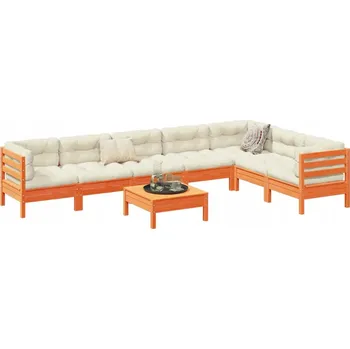 Zahradní nábytek set dřevěný 4F hnědý 8 dílů