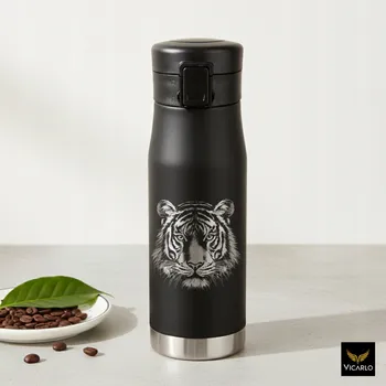 Termohrnek Termohrnek s personalizací, Dárek k narozeninám, stříbrný TIGER 010