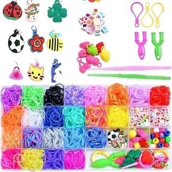 Obraz Sada gumiček 1500 ks – pro výrobu DIY náhrdelníků, klíčenek, náramky